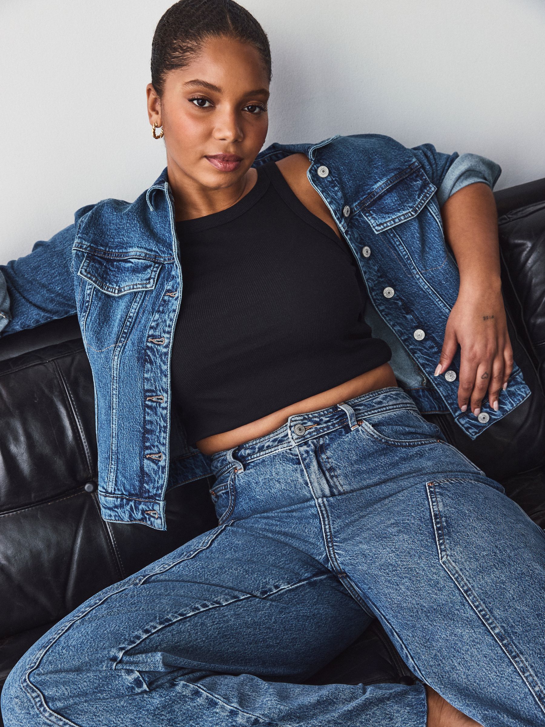 Buy Dark Blue Fuller Bust Fitted Denim Jacket from Next USA Buy Dark Blue Fuller Bust Fitted Denim Jacket from Next USA