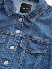 Dark Blue Fuller Bust Fitted Denim Jacket - Image 7 of 10