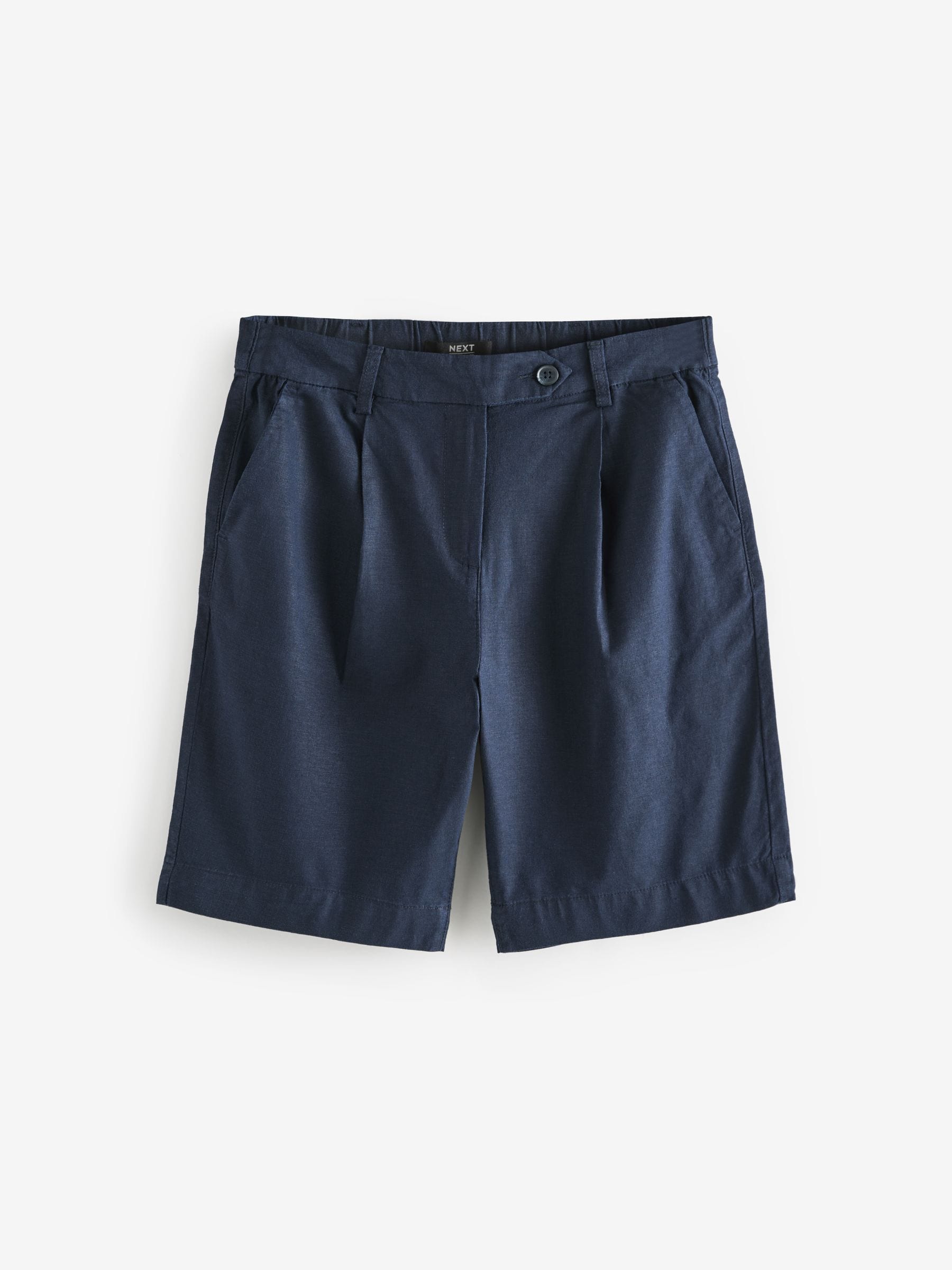 next navy linen shorts