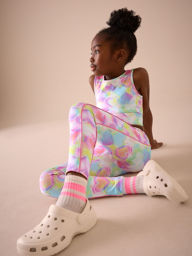 Multi Pink Heart Sports Leggings (3-16yrs) - Image 2 of 8