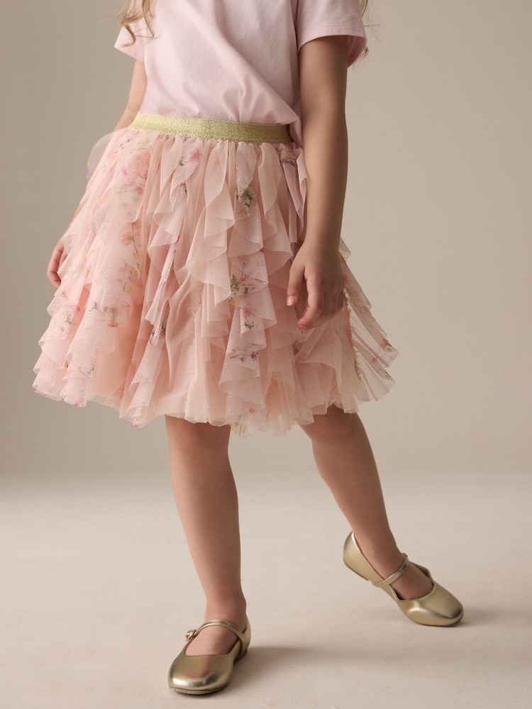 Volantes rosas - Falda de malla con estampado floral (3-16 años) - Imagen 1 de 8 Volantes rosas - Falda de malla con estampado floral (3-16 años) - Imagen 1 de 8