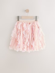 Pink Frill Mesh Floral Printed Skirt (3-16yrs) - Image 5 of 8