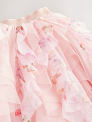 Pink Frill Mesh Floral Printed Skirt (3-16yrs) - Image 7 of 8