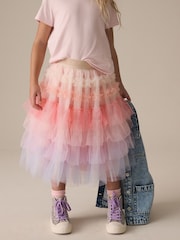 Multi Rainbow Frill Tiered Mesh Skirt (3-16yrs) - Image 1 of 8