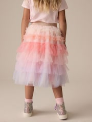 Multi Rainbow Frill Tiered Mesh Skirt (3-16yrs) - Image 3 of 8