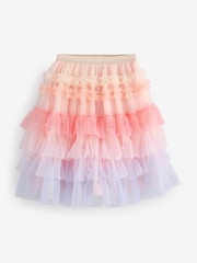 Multi Rainbow Frill Tiered Mesh Skirt (3-16yrs) - Image 5 of 8