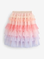 Multi Rainbow Frill Tiered Mesh Skirt (3-16yrs) - Image 6 of 8