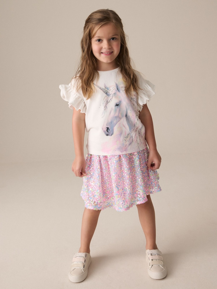 Pink Sequin Skirt (3-16yrs) - Image 2 of 7