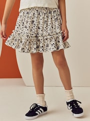Black/White Floral Textured Frill Skirt (3-16yrs) - Image 1 of 8