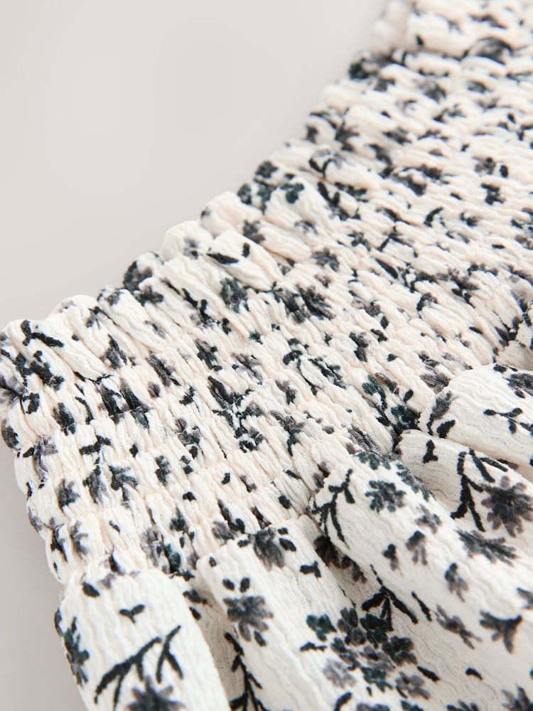 Black/White Floral Textured Frill Skirt (3-16yrs) - Image 8 of 8