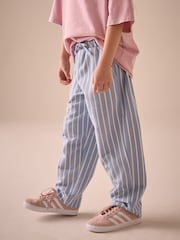 Blue Stripe Barrel Leg 100% Cotton Trousers (3-16yrs) - Image 3 of 5