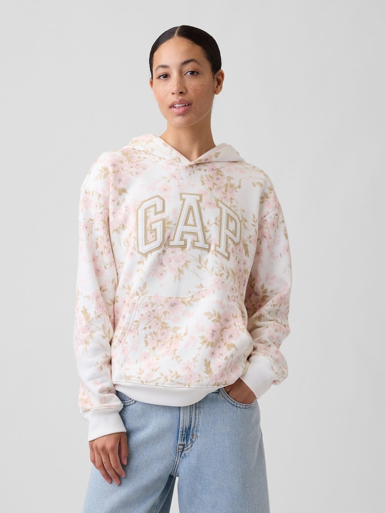 Gap Floral Relaxed Logo Hoodie - Image 1 of 5 Gap Floral Relaxed Logo Hoodie - Image 1 of 5
