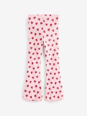 Pink Heart 1 Pack Rib Flare Leggings (3-16yrs) - Image 4 of 6