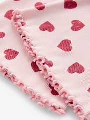 Pink Heart 1 Pack Rib Flare Leggings (3-16yrs) - Image 5 of 6