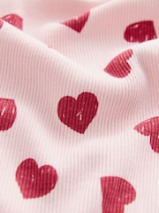 Pink Heart 1 Pack Rib Flare Leggings (3-16yrs) - Image 6 of 6