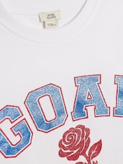 River Island White Goal Glam Crop T-Shirt - Image 4 of 4