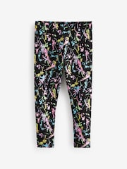 Black Colourful Splat Printed Leggings (3-16yrs) - Image 1 of 4