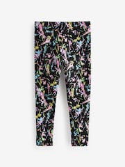Black Colourful Splat Printed Leggings (3-16yrs) - Image 2 of 4