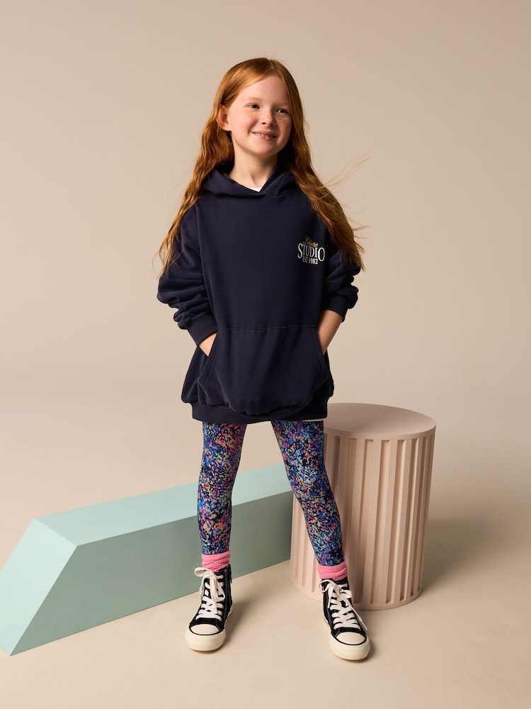 Buy Black Colourful Splat Printed Leggings (3-16yrs) from the Next