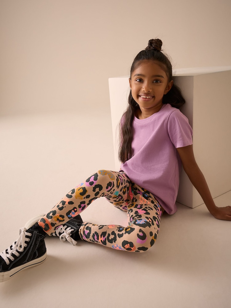 Bright Neutral Animal Print Leggings (3-16yrs) - Image 2 of 3
