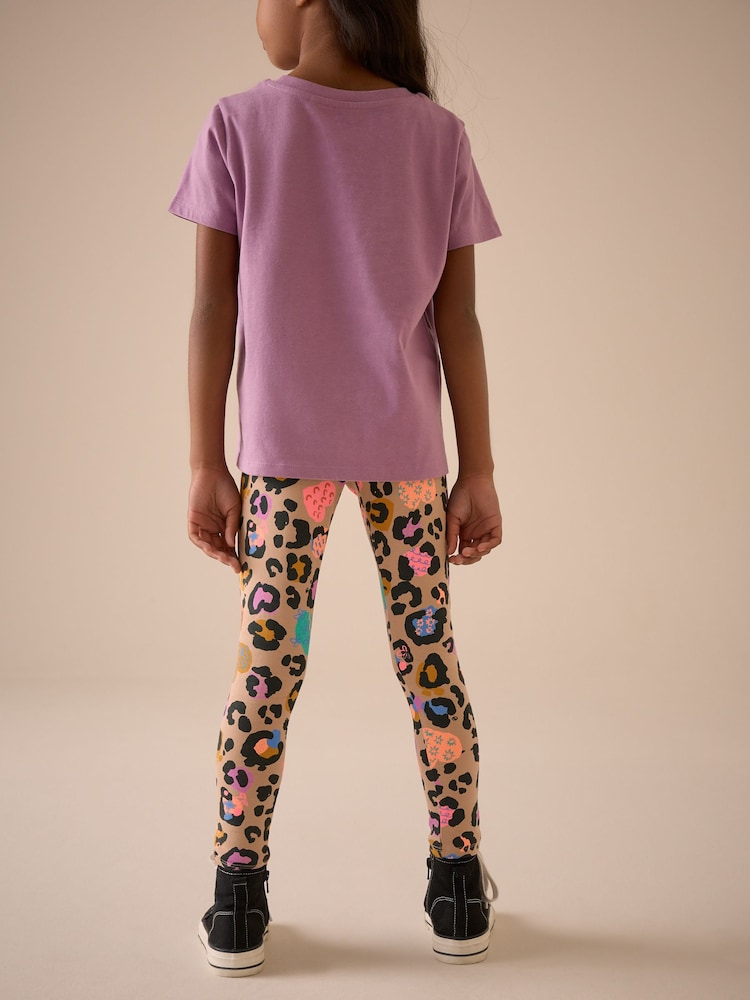 Bright Neutral Animal Print Leggings (3-16yrs) - Image 3 of 3