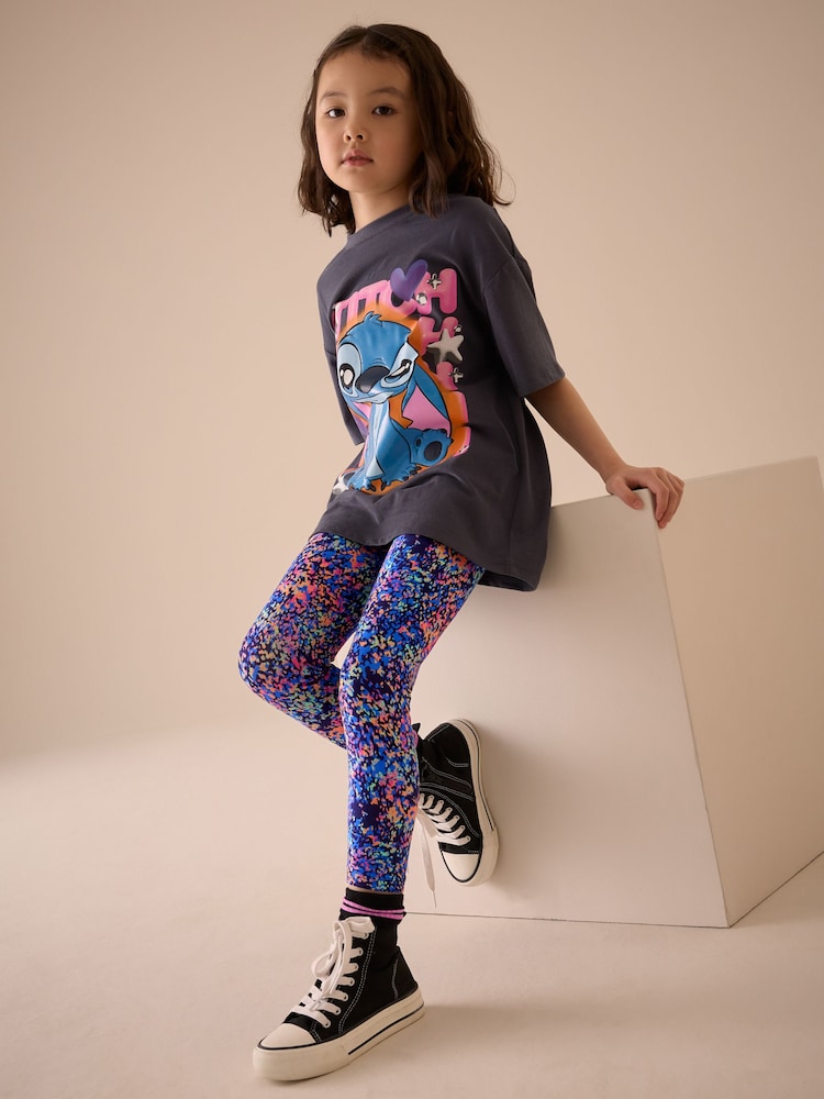 Multi Blue Printed Leggings (3-16yrs) - Image 3 of 7