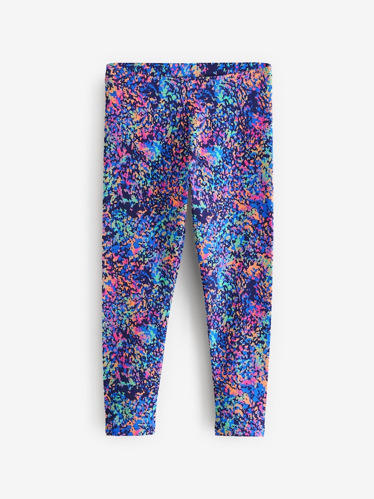 Multi Blue Printed Leggings (3-16yrs) - Image 4 of 7