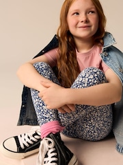 Blue Ditsy Flower Printed Leggings (3-16yrs) - Image 2 of 6