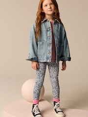 Blue Ditsy Flower Printed Leggings (3-16yrs) - Image 5 of 6