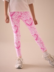 Pink Heart Printed Leggings (3-16yrs) - Image 1 of 7