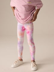 Pink Rainbow Swirl Printed Leggings (3-16yrs) - Image 1 of 4