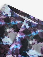 Purple/Black Swirl Printed Leggings (3-16yrs) - Image 3 of 6