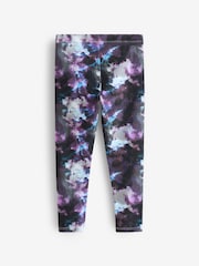 Purple/Black Swirl Printed Leggings (3-16yrs) - Image 4 of 6