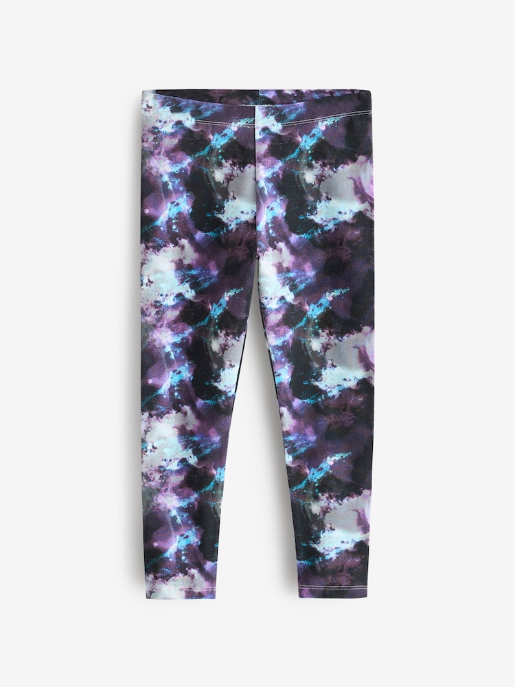 Purple/Black Swirl Printed Leggings (3-16yrs) - Image 5 of 6