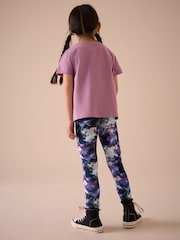 Purple/Black Swirl Printed Leggings (3-16yrs) - Image 6 of 6