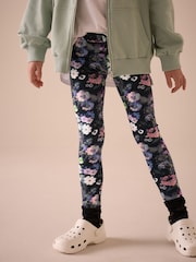 Floral negro/morado - Leggings estampados (3-16 años) - Imagen 6 de 7