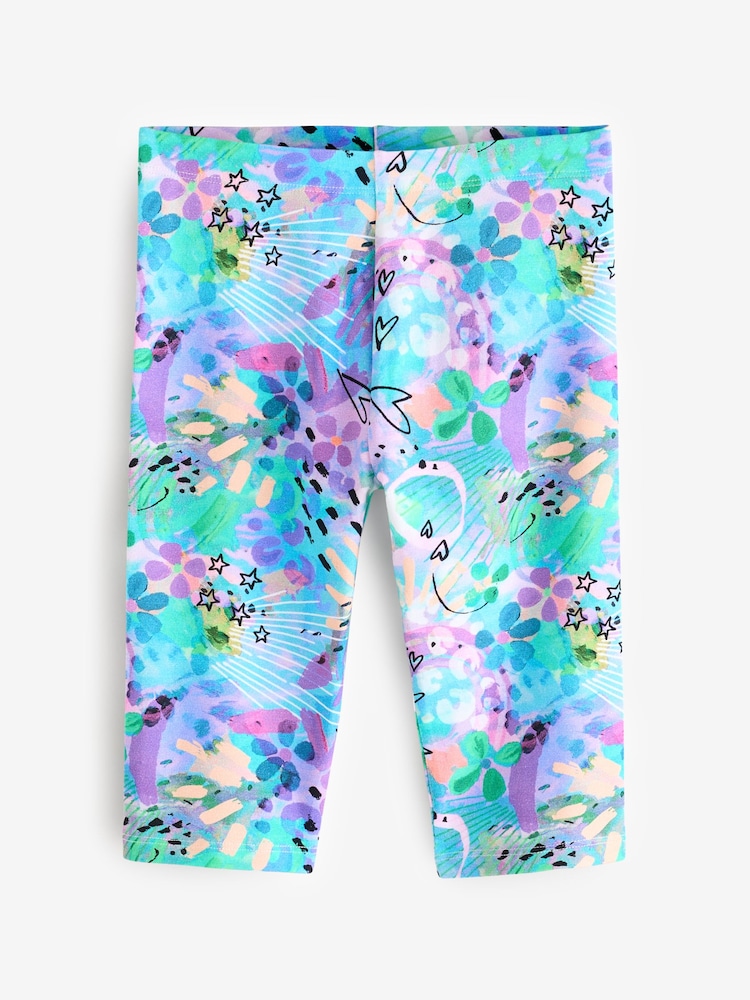 Azul Graffiti/Rosa - Leggings crop (3-16 años) - Imagen 2 de 8 Azul Graffiti/Rosa - Leggings crop (3-16 años) - Imagen 2 de 8