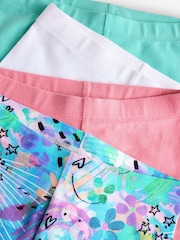 Blue Graffiti/Pink 4 Pack Cropped Leggings (3-16yrs) - Image 7 of 8