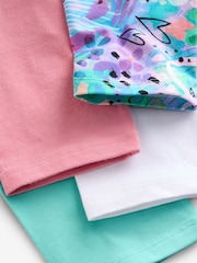 Blue Graffiti/Pink 4 Pack Cropped Leggings (3-16yrs) - Image 8 of 8