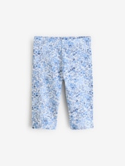 Pink/Blue/Floral 4 Pack Cropped Leggings (3-16yrs) - Image 2 of 7