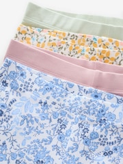 Pink/Blue/Floral 4 Pack Cropped Leggings (3-16yrs) - Image 7 of 7