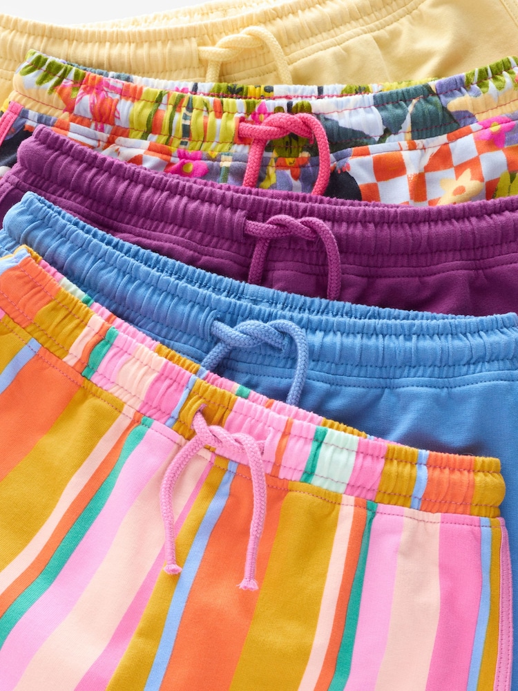 Multi Tropical/Pink/Yellow/Blue/Purple/Stripe Jersey Shorts 5 Pack (3-16yrs) - Image 8 of 8 Multi Tropical/Pink/Yellow/Blue/Purple/Stripe Jersey Shorts 5 Pack (3-16yrs) - Image 8 of 8