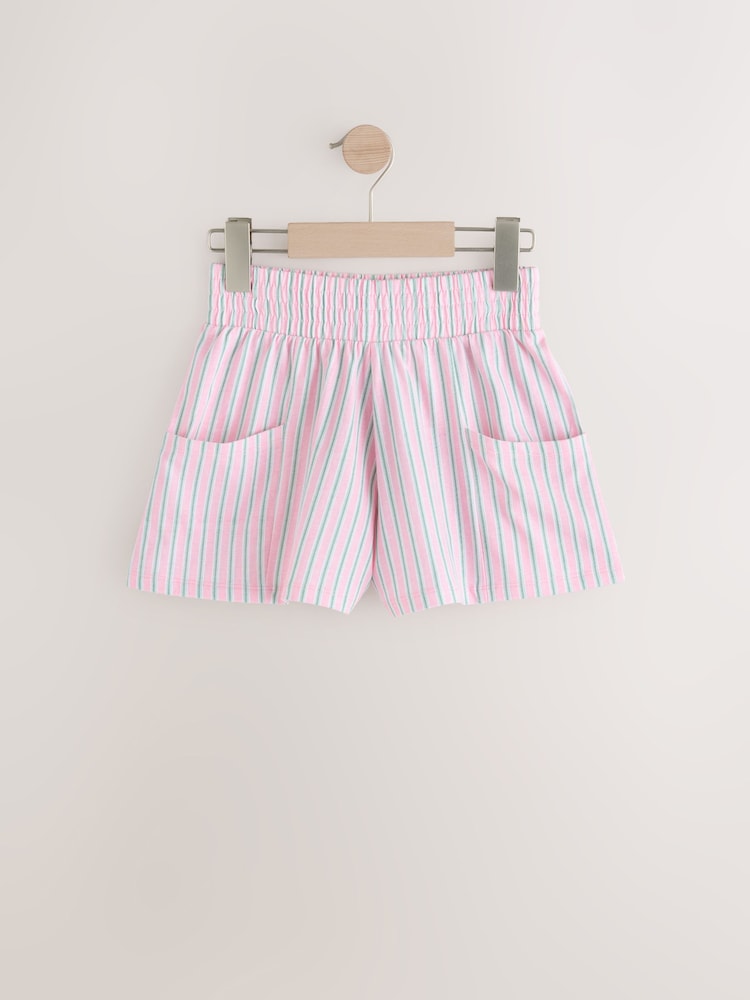 Pink/Blue/Floral 100% Cotton Shorts 3 Pack (3-16yrs) - Image 2 of 6