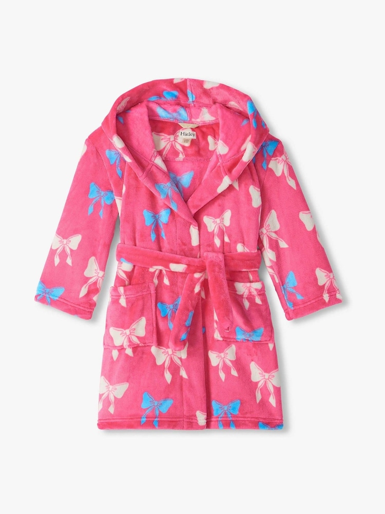 Hatley Pink Big Big Bows Fuzzy Fleece Robe - Image 1 of 1 Hatley Pink Big Big Bows Fuzzy Fleece Robe - Image 1 of 1