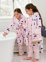 Hatley Pink Night Sky Fuzzy Fleece Robe - Image 1 of 2