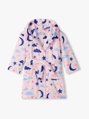 Hatley Pink Night Sky Fuzzy Fleece Robe - Image 2 of 2