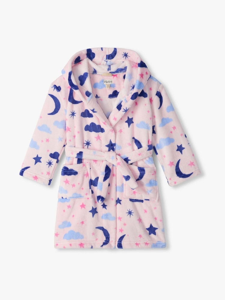 Hatley Pink Night Sky Fuzzy Fleece Robe - Image 2 of 2