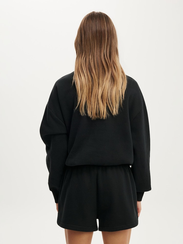 Cotton On Black Plush Classic Mini Shorts - Image 2 of 4 Cotton On Black Plush Classic Mini Shorts - Image 2 of 4