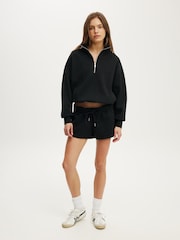 Cotton On Black Plush Classic Mini Shorts - Image 4 of 4