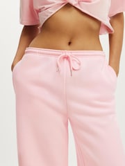 Cotton On Pink Plush Tie Waist Wide Leg Joggers - Image 3 of 4